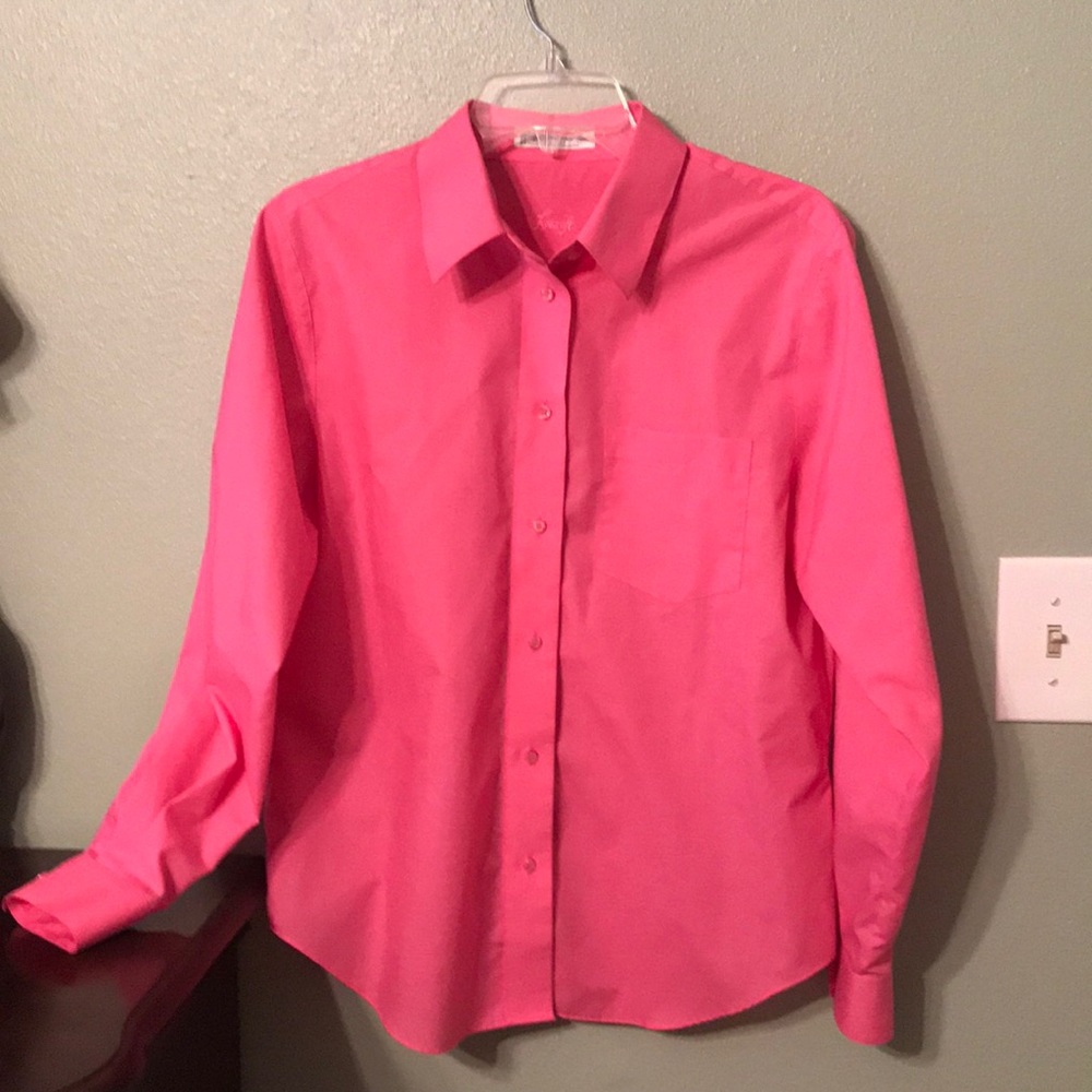 Pink Front Button L/S Shirt Foxcroft Size 12P